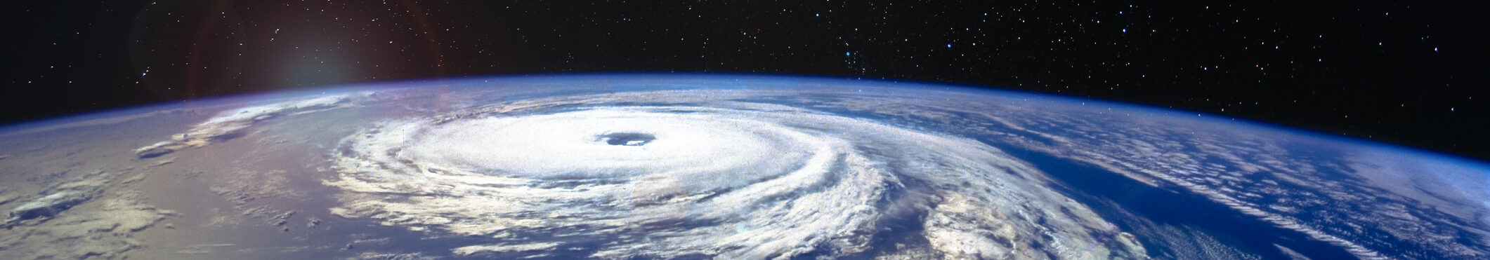 Hurricane Florence over the Atlantics close to the US coast, viewed from the space station. Gaping eye of a category 4 hurricane. Elements of this image furnished by NASA.
